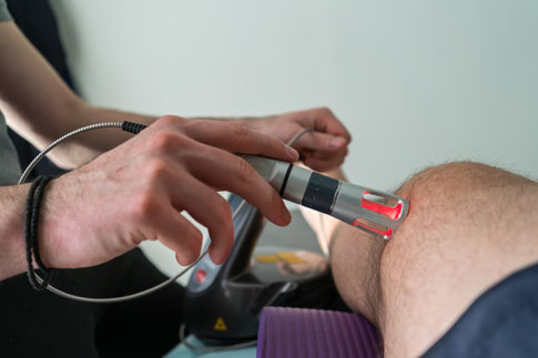 Laser therapy on a knee